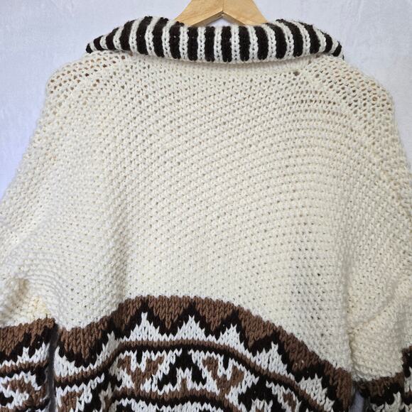 Vtg Handmade 70's ASO Starsky & Hutch Shawl Collar Cardigan Mexican Sweater M/L - Picture 10 of 12
